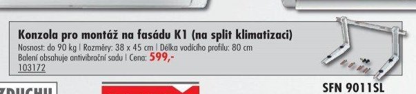 Konzola pro montáž na fasádu K1 (na split klimatizaci)
