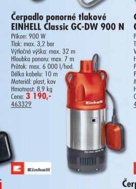 Čerpadlo ponorné tlakové EINHELL Classic GC-DW 900 N