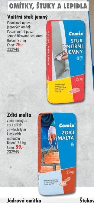 Vnitřní štuk jemný