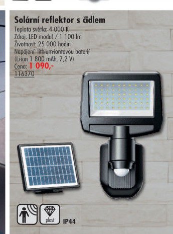 Solární reflektor s čidlem