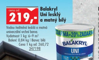 Balakryl Uni lesklý a matný bílý