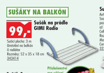 Sušák na prádlo GIMI Radio