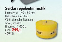 Svíčka repelentní rustik