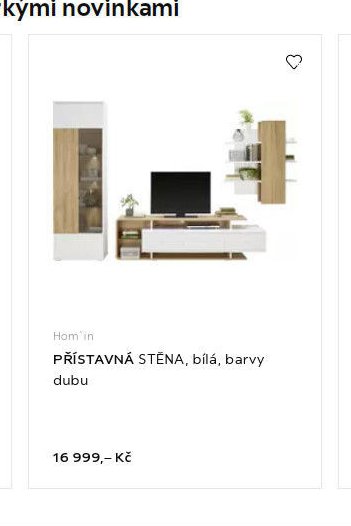 PŘÍSTAVNÁ STĚNA, bílá, barvy dubu