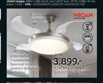 Stropní ventilátor s LED osvětlením