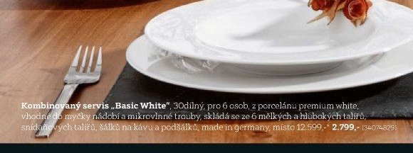 Kombinovaný servis „Basic White“, 30dílný