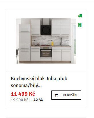 Kuchyňský blok Julia, dub sonoma/bílý...
