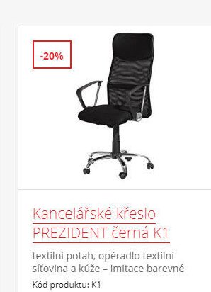 Kancelářské křeslo PREZIDENT černá K1