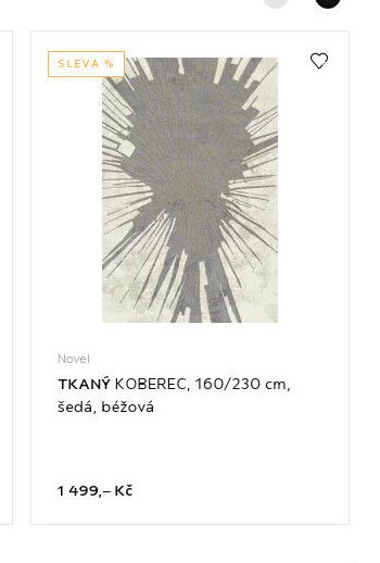 TKANÝ KOBEREC, 160/230 cm, šedá, béžová