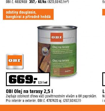 OBI Olej na terasy 2,5 l