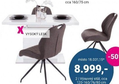 VÝSUVNÝ STŮL „RAYMOND 120 AZ“