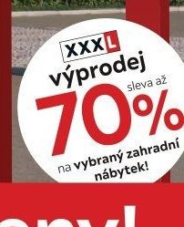 70% sleva na vybraný zahradní nábytek