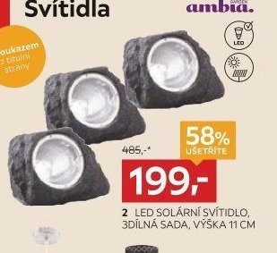 LED SOLÁRNÍ SVÍTIDLO, 3DÍLNÁ SADA, VÝŠKA 11 CM
