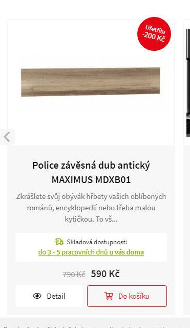 Police závěsná dub antický MAXIMUS MDB01