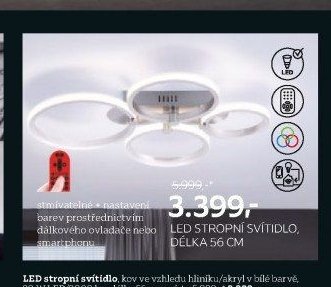 LED stropní svítidlo, délka 56 cm