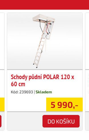 Schody půdní POLAR 120 x 60 cm
