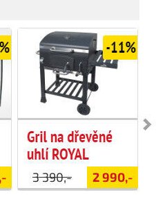 Gril na dřevěné uhlí ROYAL
