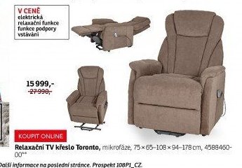 Relaxační TV křeslo Toronto