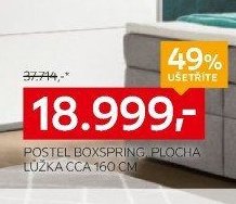 Postel boxspring, plocha lůžka cca 160 cm
