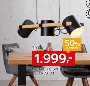 1 ZÁVĚSNÉ SVÍTIDLO, DÉLKA 78 CM