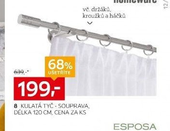 KULATÁ TYČ - SOUPRAVA, DÉLKA 120 CM, CENA ZA KS