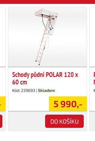 Schody půdní POLAR 120 x 60 cm