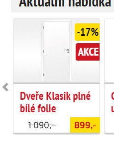 Dveře Klasik plné bílé folie