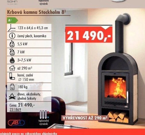 Krbová kamna Stockholm 8