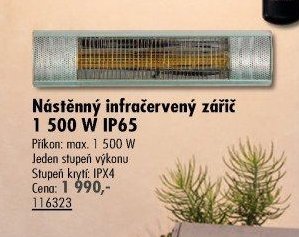 Nástěnný infračervený zářič 1 500 W IP65