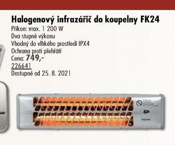 Halogenový infrazářič do koupelny FK24