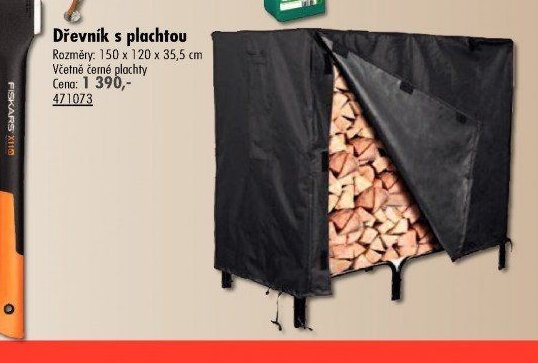 Dřevník s plachtou
