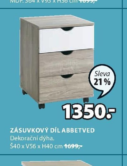 ZÁSUVKOVÝ DÍL ABBETVED