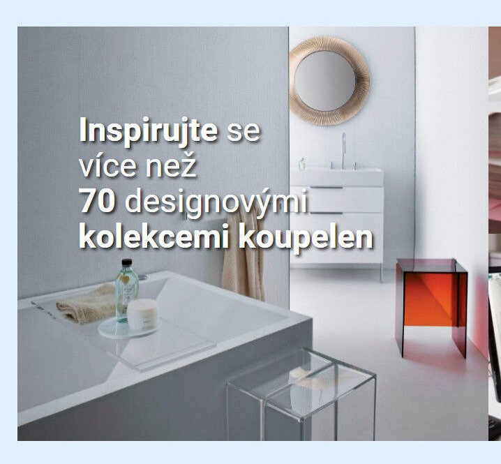 Inspirujte se více než 70 designovými kolekcemi koupelen