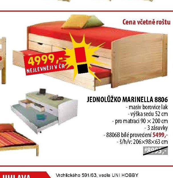 JEDNOLŮŽKO MARINELLA 8806