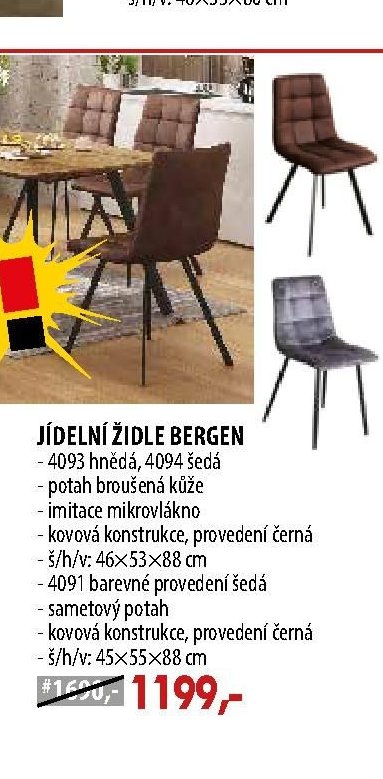 Jídelní židle Bergen (4093, 4094, 4091)
