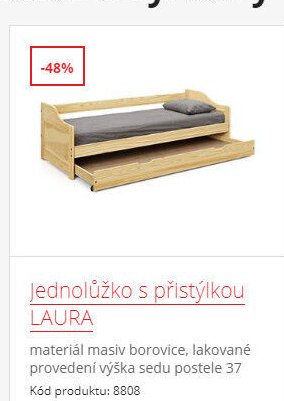 Jednolůžko s přistýlkou LAURA