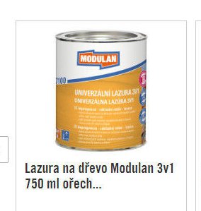 Lazura na dřevo Modulan 3v1 750 ml ořech