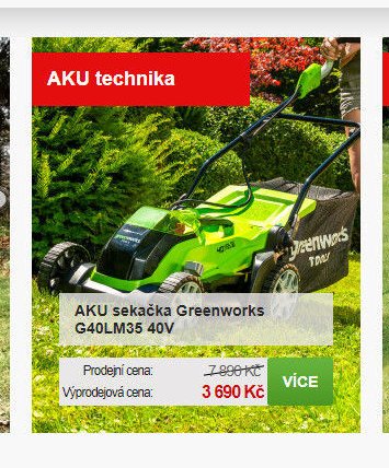 AKU sekačka Greenworks G40LM35 40V