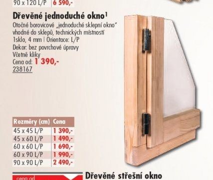 Dřevěné jednoduché okno