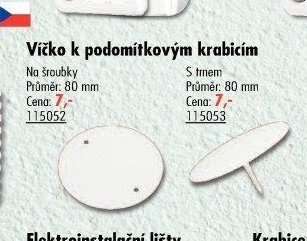 Víčko k podomítkovým krabicím