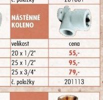 NÁSTĚNNÉ KOLENO