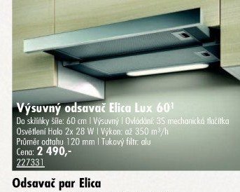 Výsuvný odsavač Elica Lux 60