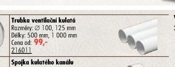 Trubka ventilační kulatá