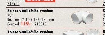 Koleno ventilačního systému 90°