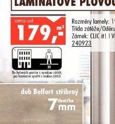 Laminátová plovoucí podlaha Basic dub Belfort stříbrný