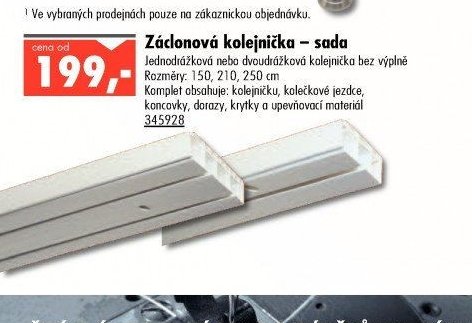 Záclonová kolejnička - sada