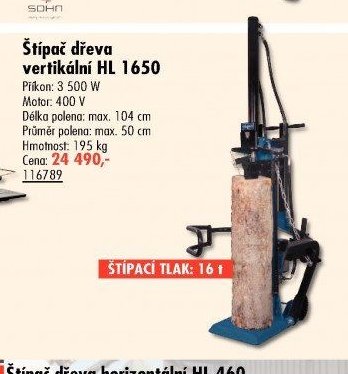 Štípač dřeva vertikální HL 1650