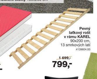 Pevný laťkový rošt v rámu KAREL