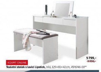 Toaletní stolek s lavicí Lipstick