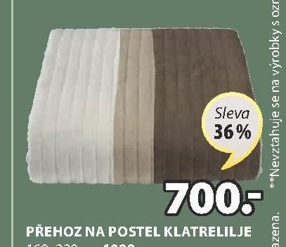 PŘEHOZ NA POSTEL KLATRELILJE 160x220 cm